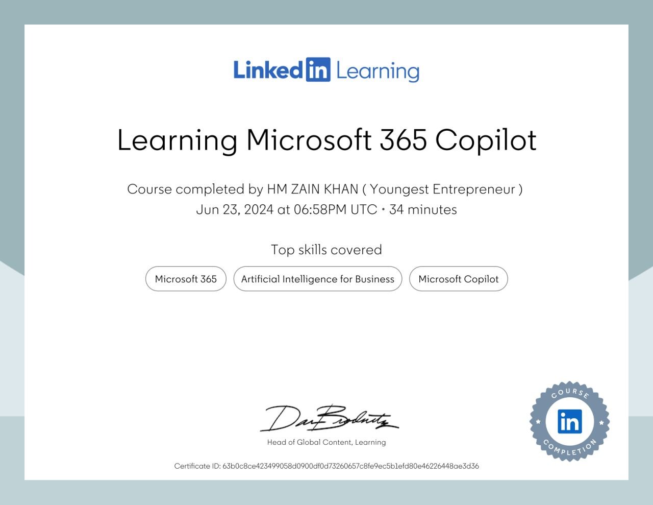 Microsoft 365 Copilot Certificate